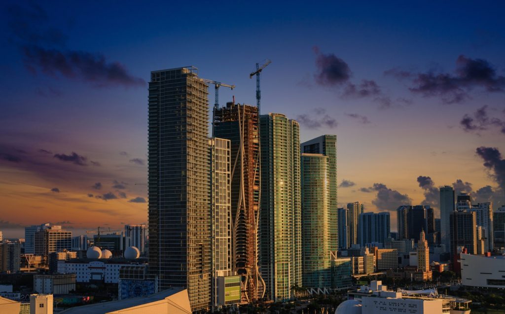 Hotels and New Towers at Sunset